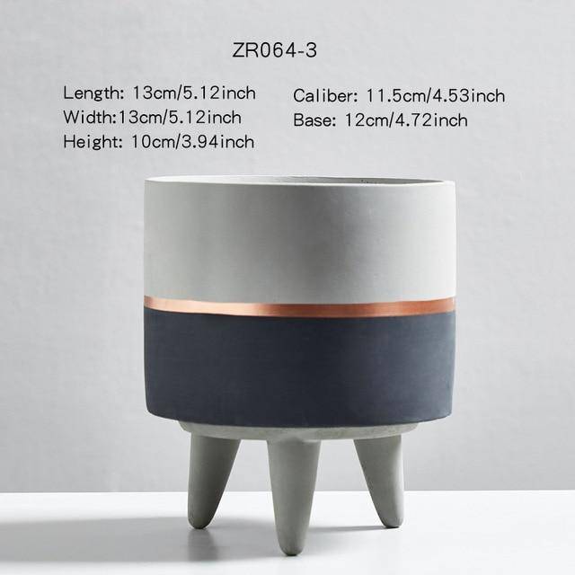 Cache-pot sur pied bas design effet ciment Ultra - vue 9 sur 12