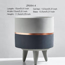 Cache-pot sur pied bas design effet ciment Ultra