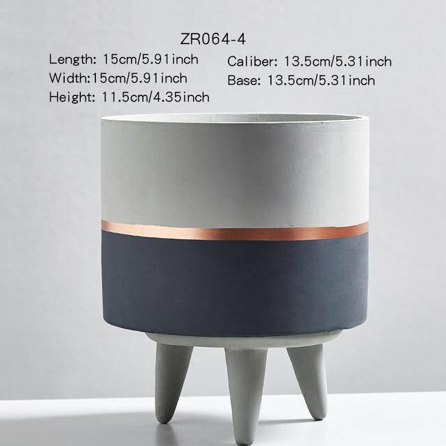 Cache-pot sur pied bas design effet ciment Ultra