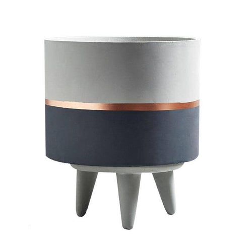 Cache-pot sur pied bas design effet ciment Ultra