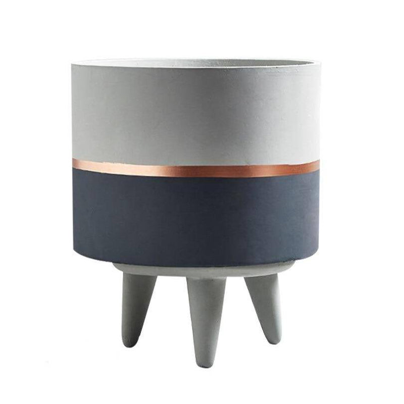 Cache-pot sur pied bas design effet ciment Ultra