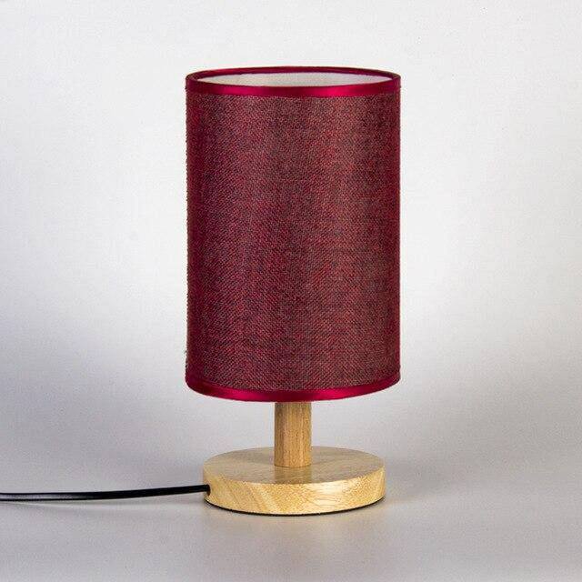Lampe de chevet avec abat-jour en tissu cylindrique - vue 9 sur 9