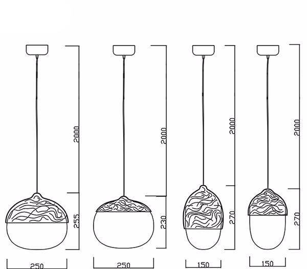 Suspension moderne LED avec abat-jour arrondi en bois style Marla - vue 5 sur 8