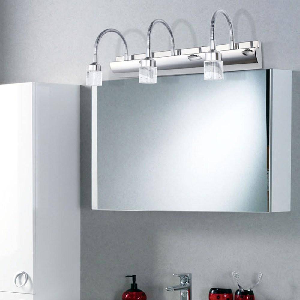 Applique murale LED pour miroir et salle de bain avec lampe dirigeable en verre - vue 3 sur 6
