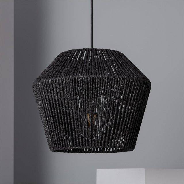 Suspension design à LED avec abat-jour papier tressé Loft - vue 5 sur 5