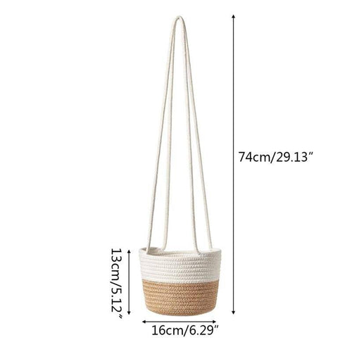 Cache-pots suspendu en osier style scandinave