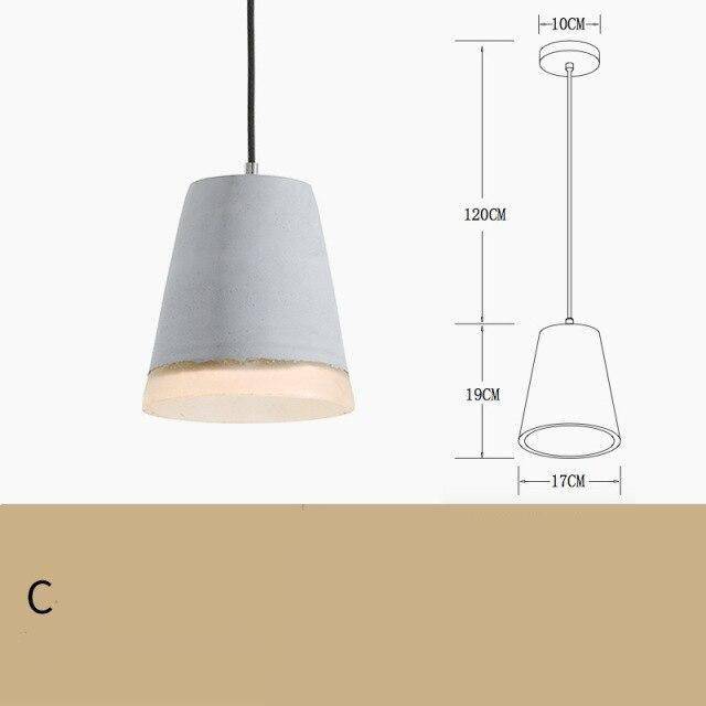 Suspension design à LED avec abat-jour en ciment Creative Loft