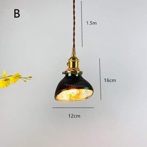 Suspension LED biforme vert et doré Dena