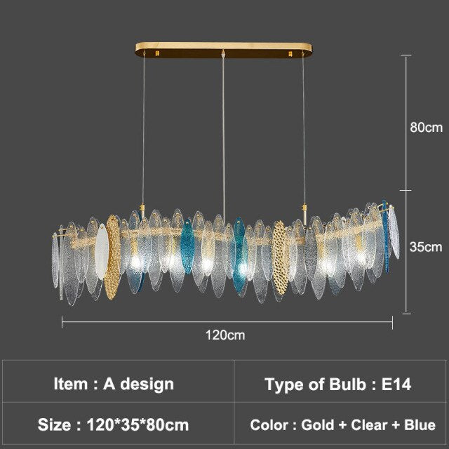 Lustre moderne avec lames en verre luxury Valentina - vue 25 sur 34