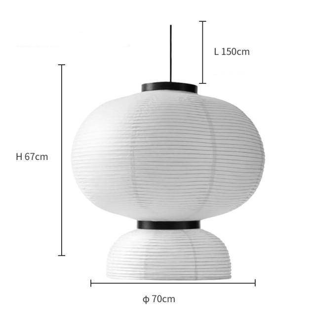 Suspension rétro LED en papier de riz blanc style Danish