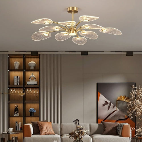 Lustre moderne LED en forme de pétale Akimera