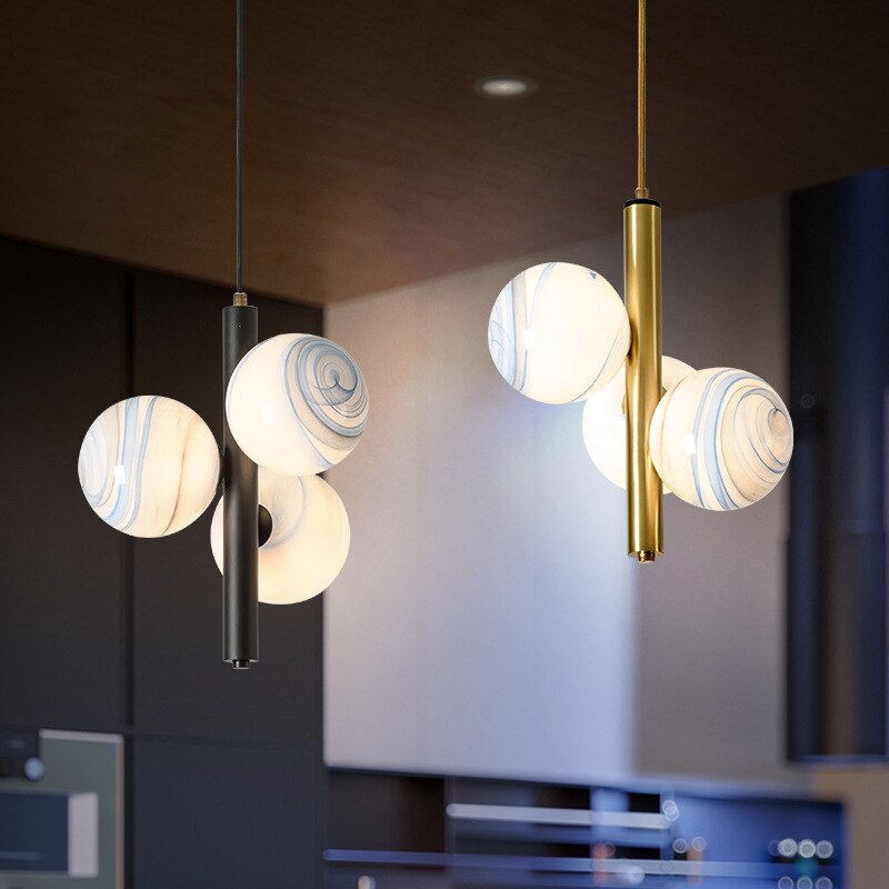 Suspension moderne LED avec 3 globes en verre Lluna - vue 5 sur 14
