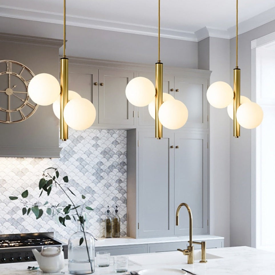 Suspension moderne LED avec 3 globes en verre Lluna - vue 2 sur 14