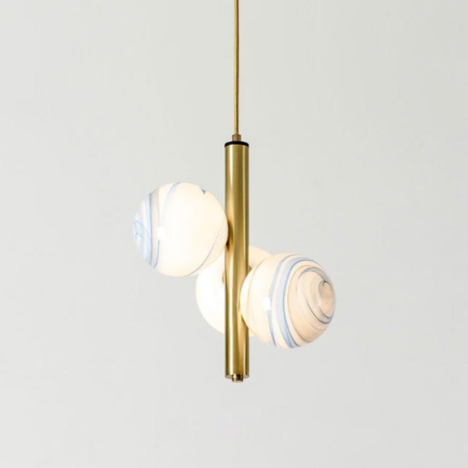 Suspension moderne LED avec 3 globes en verre Lluna - vue 4 sur 14
