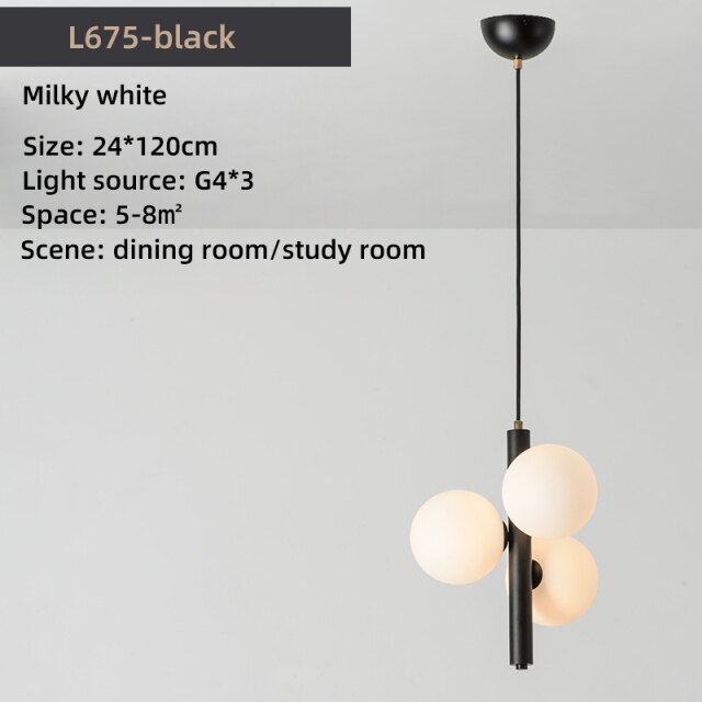 Suspension moderne LED avec 3 globes en verre Lluna - vue 11 sur 14