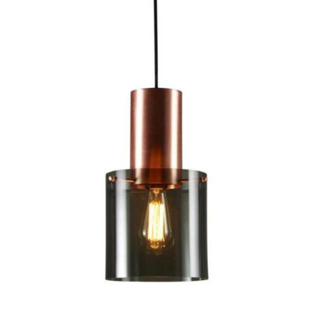 Suspension design à LED avec abat-jour cylindrique en verre Loft - vue 5 sur 6