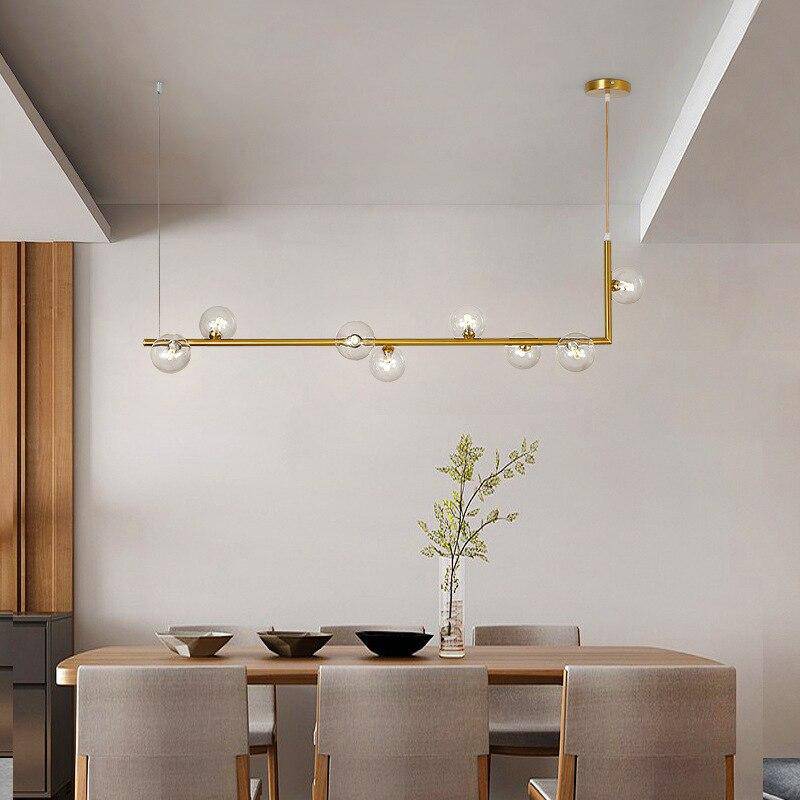Suspension design LED allongée en métal Kitchen - vue 8 sur 10