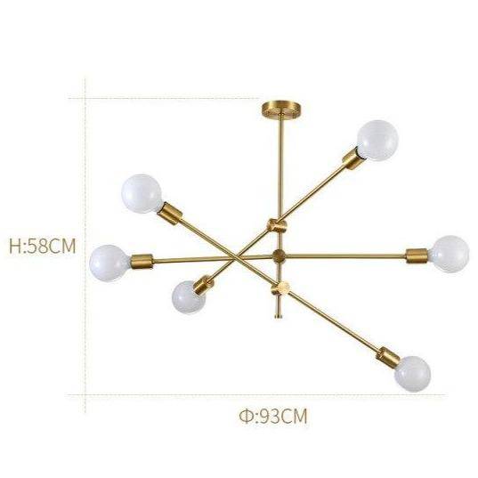 Lustre LED design en métal doré et boules en verre Light - vue 5 sur 8