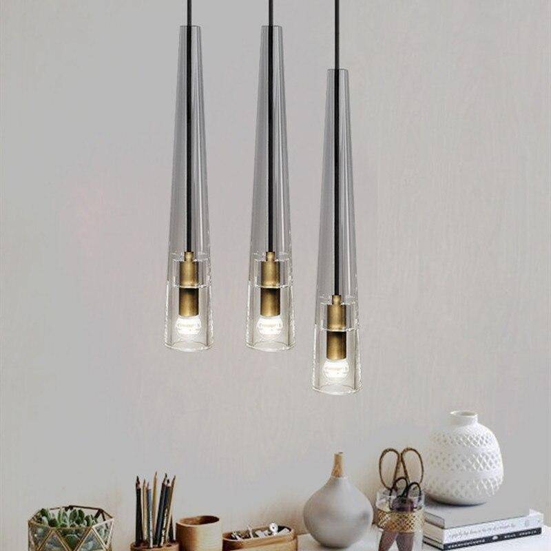 Suspension design LED allongée en verre Shadow