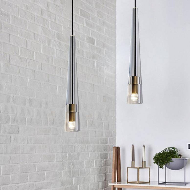 Suspension design LED allongée en verre Shadow