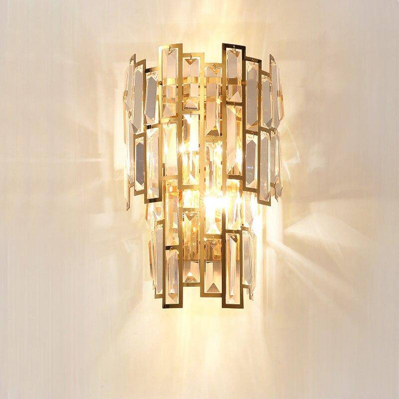 Applique murale design à LED en verre cristal doré - vue 5 sur 4