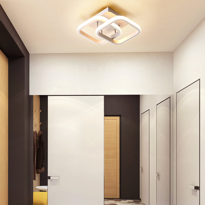 Plafonnier moderne LED avec carrés arrondis croisés Doha