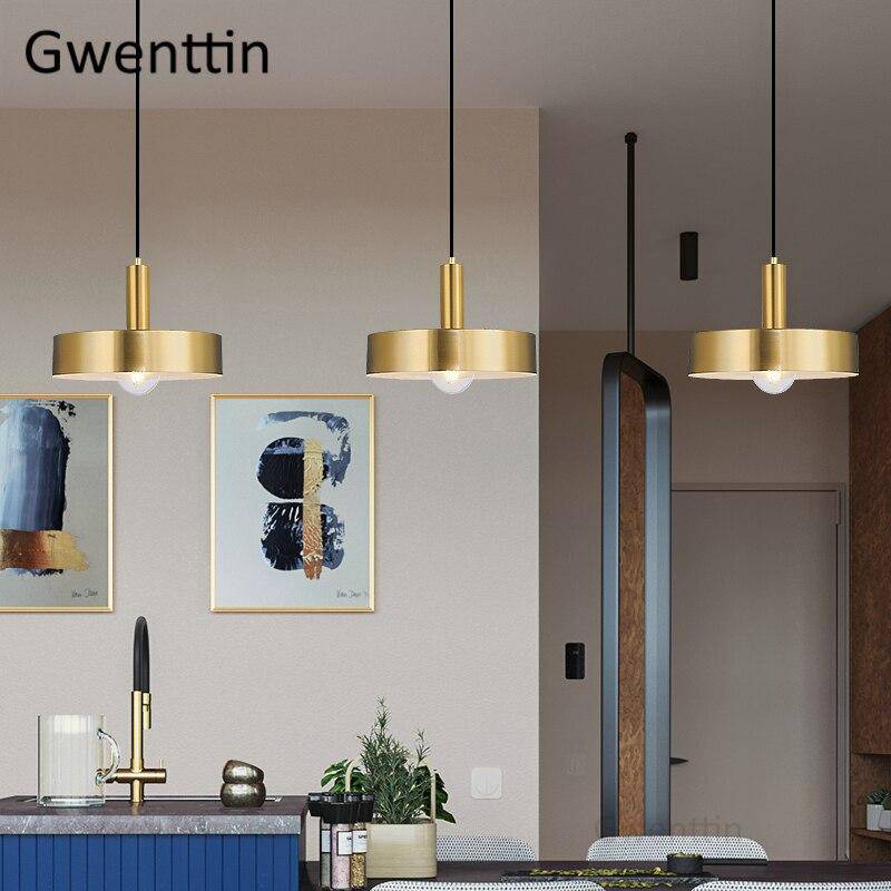 Suspension design à LED dorée style Loft - vue 4 sur 9
