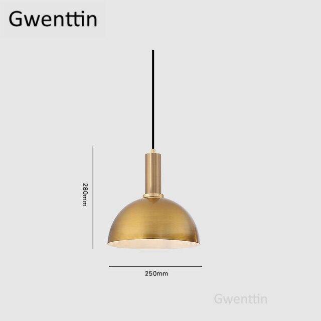 Suspension design à LED dorée style Loft