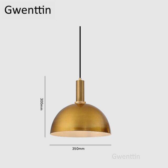 Suspension design à LED dorée style Loft