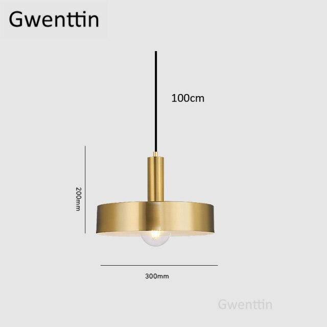 Suspension design à LED dorée style Loft