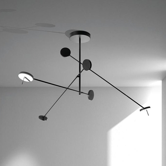 Lustre design luxury orbite en métal argenté Kaksa - vue 4 sur 5