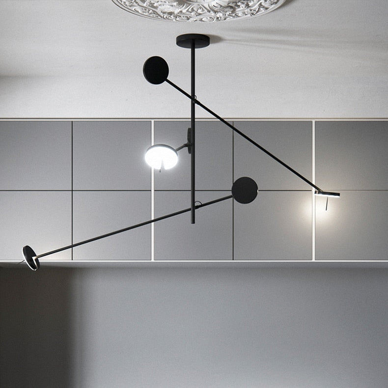 Lustre design luxury orbite en métal argenté Kaksa - vue 5 sur 5