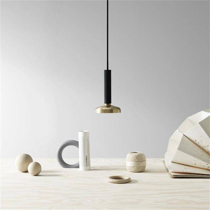 Suspension design à LED cylindre et abat-jour doré Luxury - vue 2 sur 7