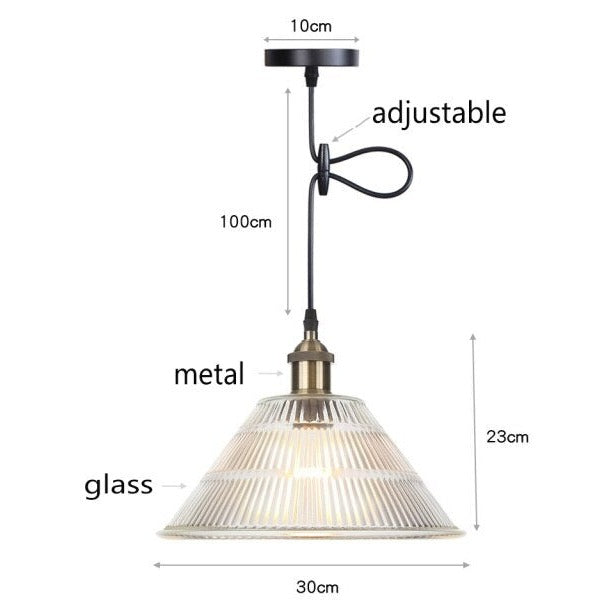 Suspension vintage LED avec abat-jour en verre Bertha - vue 20 sur 25