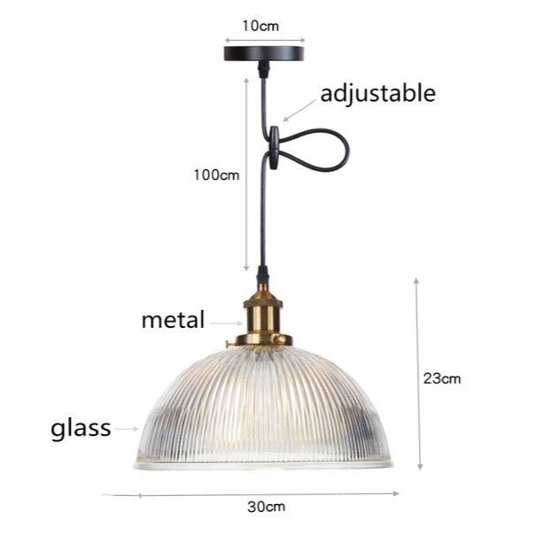 Suspension vintage LED avec abat-jour en verre Bertha - vue 18 sur 25