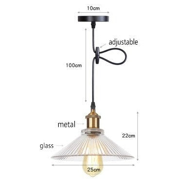 Suspension vintage LED avec abat-jour en verre Bertha - vue 22 sur 25