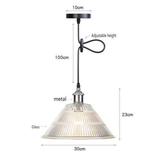 Suspension vintage LED avec abat-jour en verre Bertha
