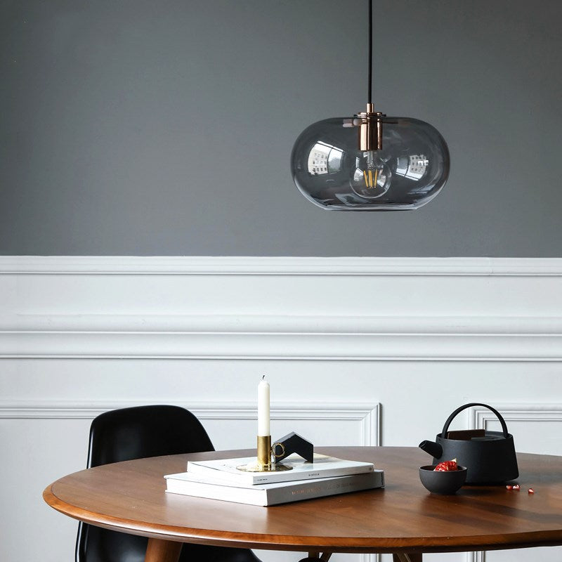 Suspension design avec abat-jour en verre arrondi Pannas - vue 4 sur 7