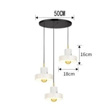Lustre design LED avec abat-jour en marbre blanc Luxia