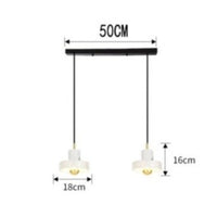 Lustre design LED avec abat-jour en marbre blanc Luxia
