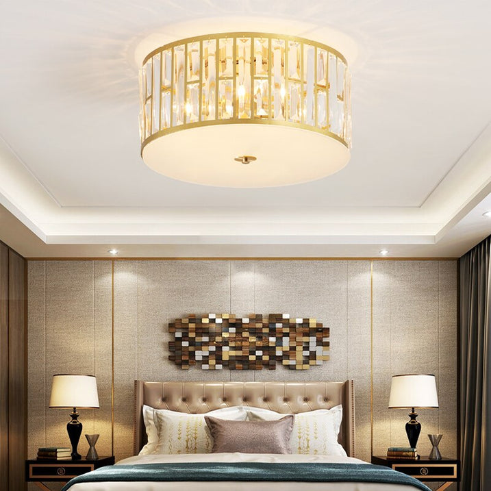 Plafonnier moderne luxury doré en cristal Pylonna