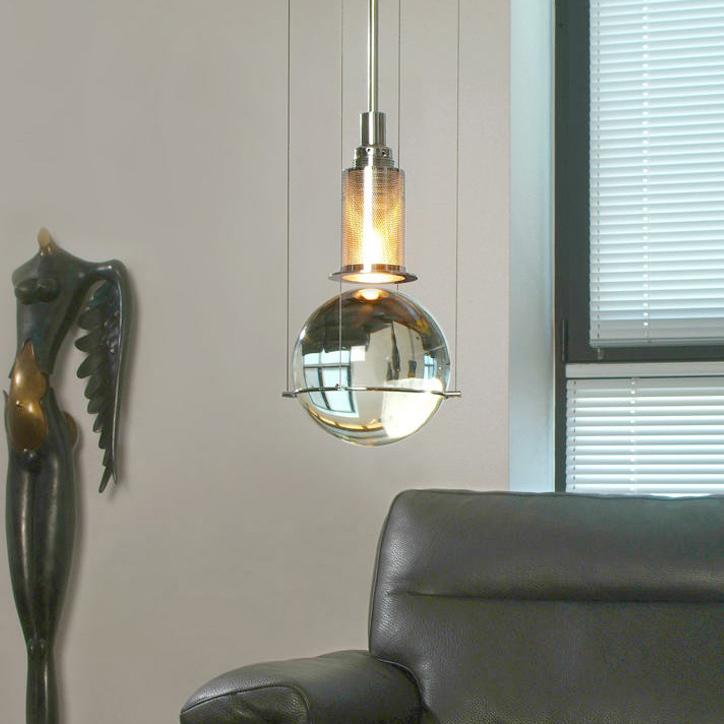 Suspension rétro avec boule en cristal Olivia - vue 3 sur 7