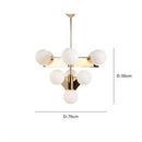 Lustre moderne pyramidale doré avec globes en verre luxury Ariana