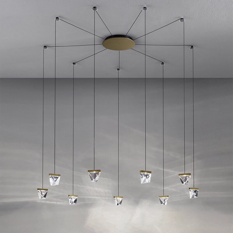 Lustre design en forme d'araignée en cristal Plyzia - vue 3 sur 8