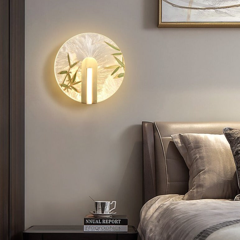 Applique murale design LED style asiatique en verre Yuaming