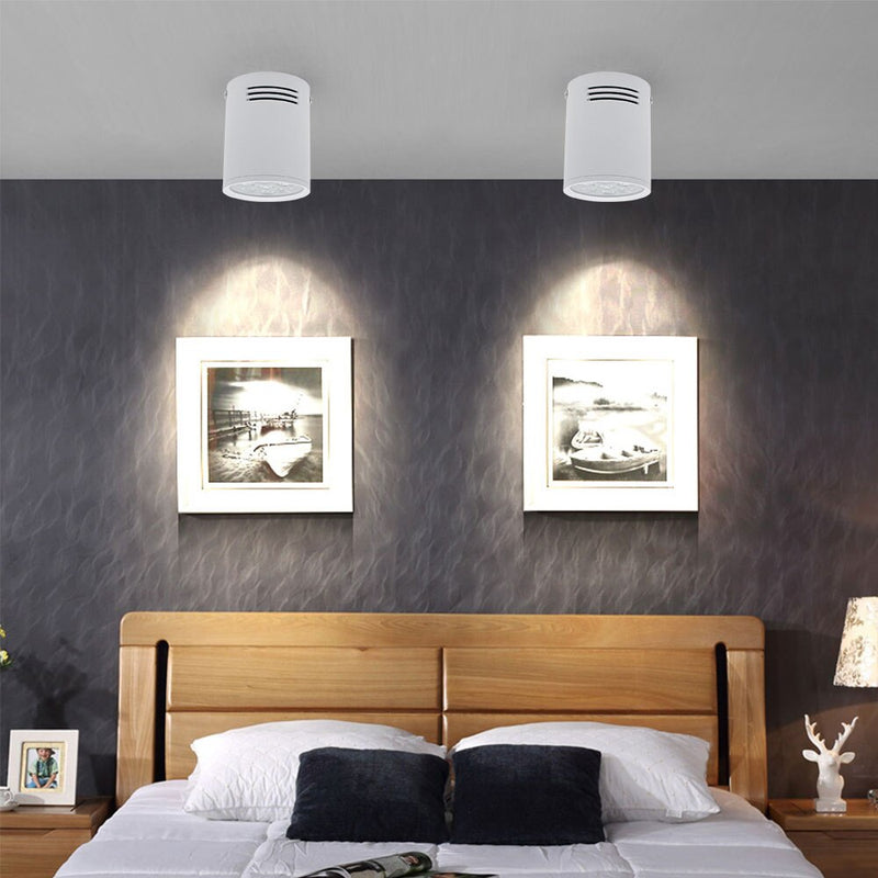 Spot moderne LED cylindrique en aluminium avec effet nid d'abeille Beepy
