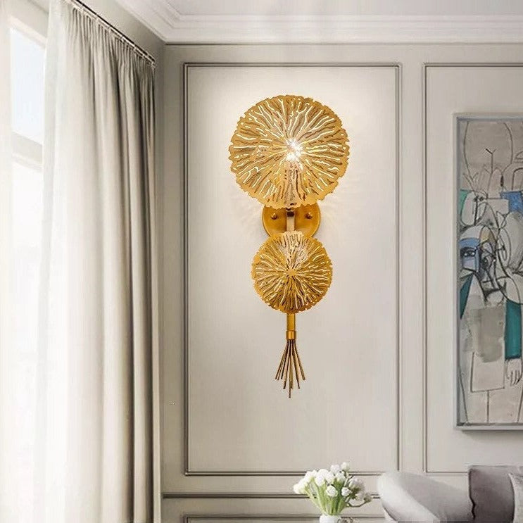 Applique murale moderne LED avec 2 fleurs dorées Dorina - vue 6 sur 7