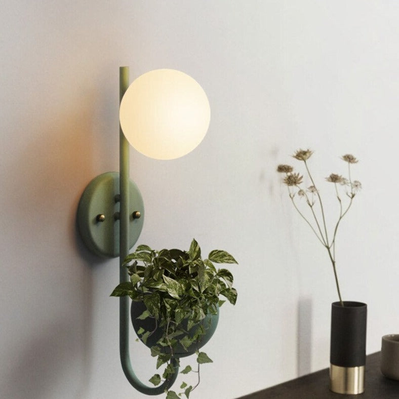 Applique murale moderne LED avec pot de plantes Xenia