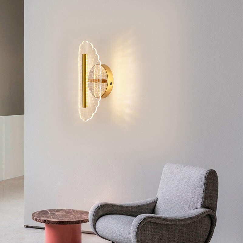 Applique murale LED moderne transparent et doré Jilor