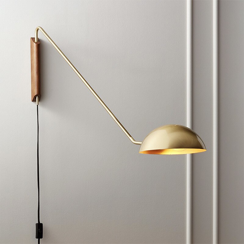 Applique murale moderne LED réglable et abat-jour doré Altea - vue 9 sur 10